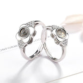 Personalisierte Foto Projektion Paar Ringe - Kleeblatt