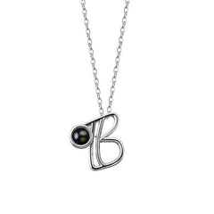Personalisierte Foto Kette mit Buchstaben und Bild – Anhänger mit 26 Alphabet-Buchstaben zur Auswahl