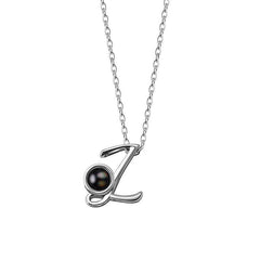 Personalisierte Foto Kette mit Buchstaben und Bild – Anhänger mit 26 Alphabet-Buchstaben zur Auswahl