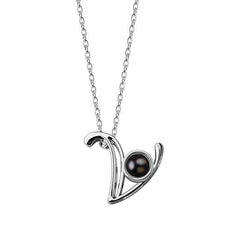 Personalisierte Foto Kette mit Buchstaben und Bild – Anhänger mit 26 Alphabet-Buchstaben zur Auswahl