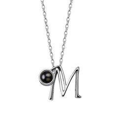 Personalisierte Foto Kette mit Buchstaben und Bild – Anhänger mit 26 Alphabet-Buchstaben zur Auswahl