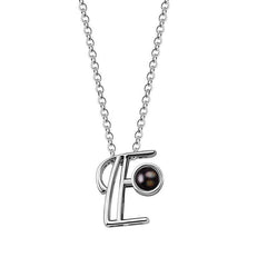 Personalisierte Foto Kette mit Buchstaben und Bild – Anhänger mit 26 Alphabet-Buchstaben zur Auswahl