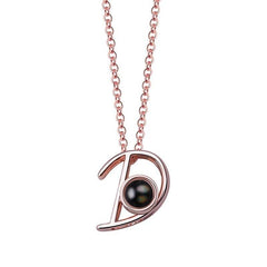 Personalisierte Foto Kette mit Buchstaben und Bild – Anhänger mit 26 Alphabet-Buchstaben zur Auswahl