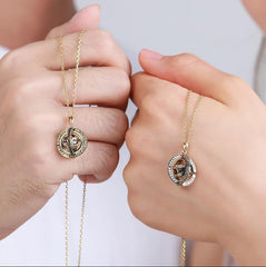 925 Silber Individuelle Kette mit Bild - Dekorative Kunststil Astronomische Kugel Anhänger mit Foto, Perfektes Geschenk für Männer und Frauen