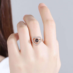 Personalisierte Foto Projektion Ring - Herz im Herzen