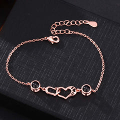 Foto Projektion Armband mit Bild im Doppel Stein - Ineinandergreifende Herzen amazgifts