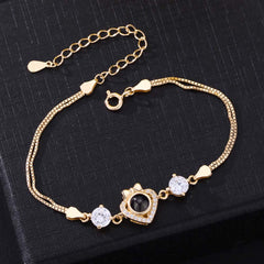 Foto Projektion Armband mit Bild im Stein - Herz mit Schleife amazgifts