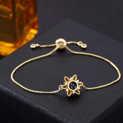 Foto Projektion Armband mit Bild im Stein - Hohle Schneeflocke amazgifts