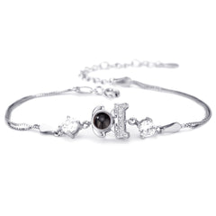 Foto Projektion Armband mit Bild im Stein - Hund mit Hundeknochen amazgifts