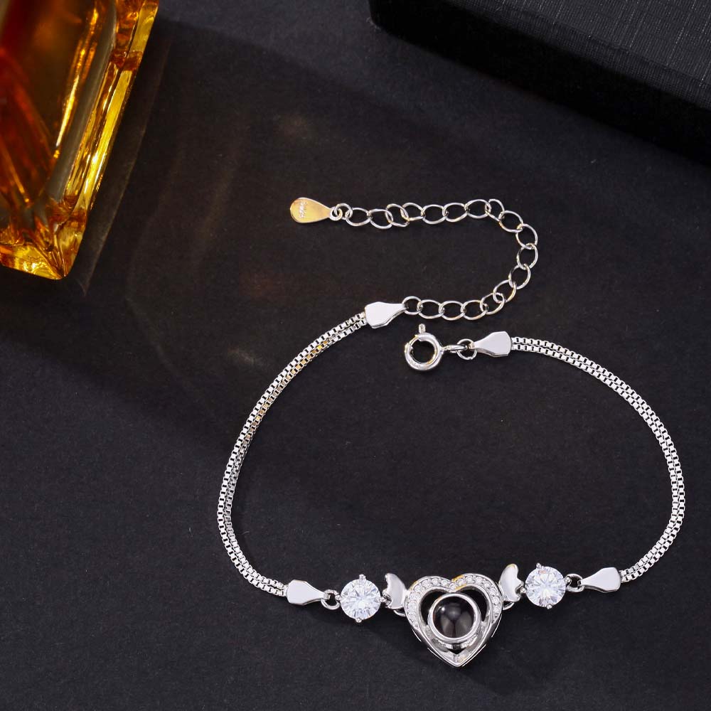 Foto Projektion Armband mit Bild im Stein - Kleiner Herz Engel amazgifts