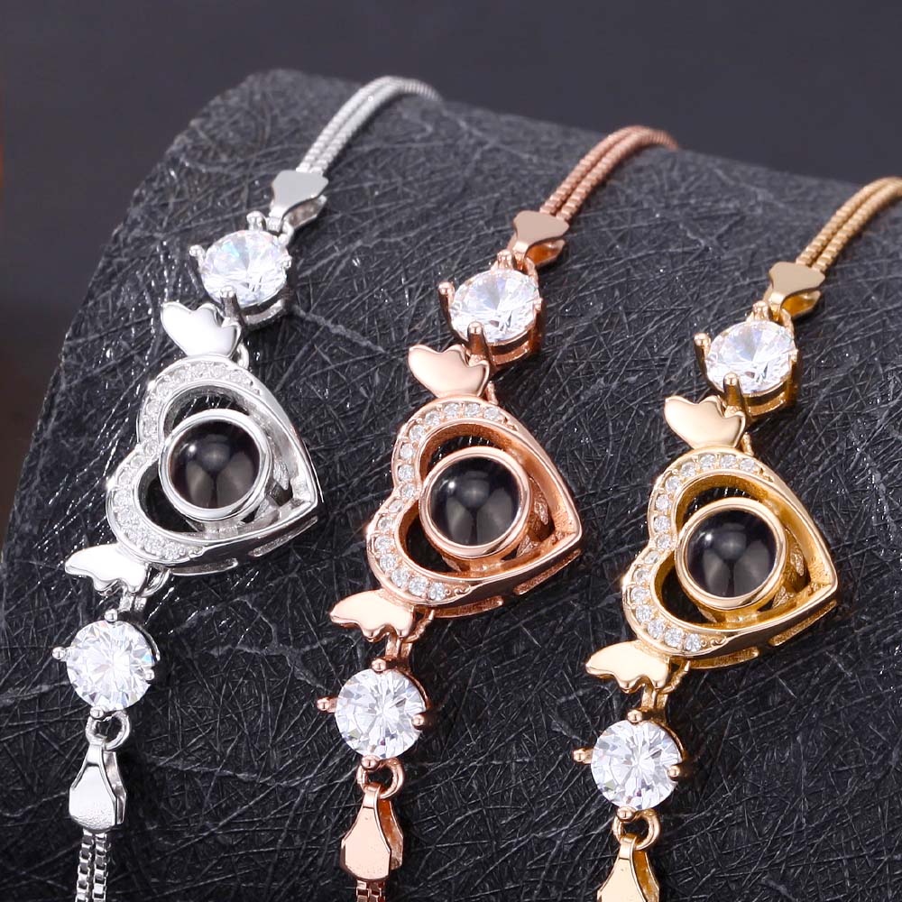 Foto Projektion Armband mit Bild im Stein - Kleiner Herz Engel amazgifts