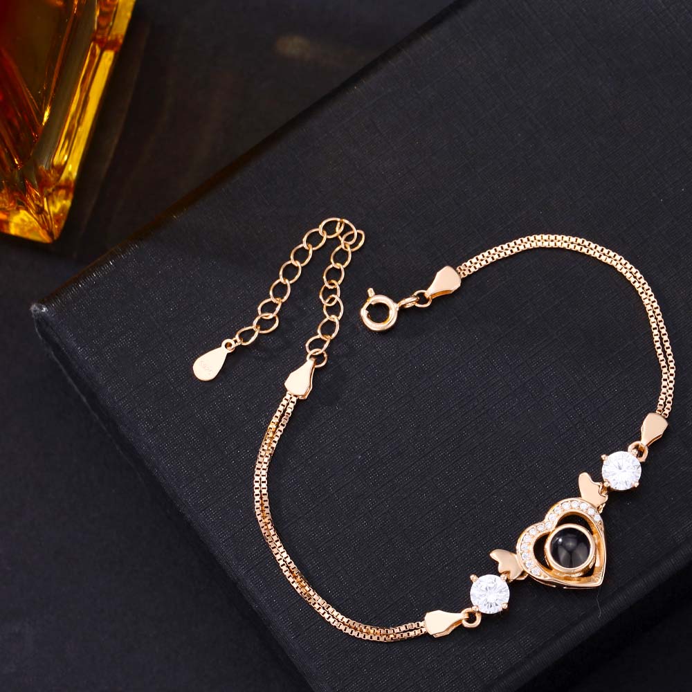 Foto Projektion Armband mit Bild im Stein - Kleiner Herz Engel amazgifts