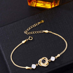 Foto Projektion Armband mit Bild im Stein - Rotierende Dreiblättrige Blume amazgifts