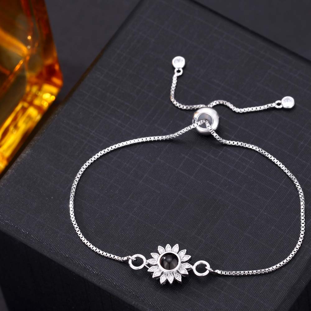 Foto Projektion Armband mit Bild im Stein - Sonne Blume amazgifts