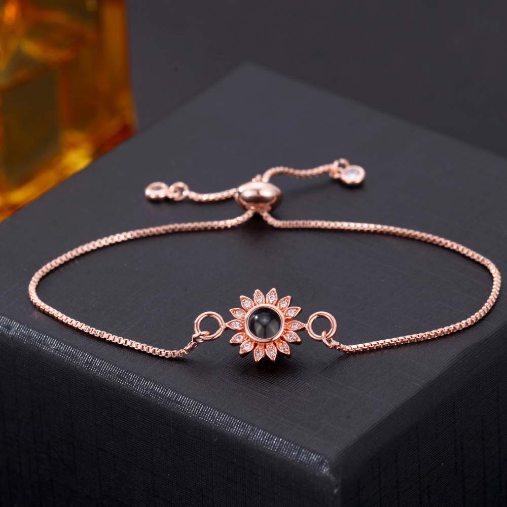 Foto Projektion Armband mit Bild im Stein - Sonne Blume amazgifts