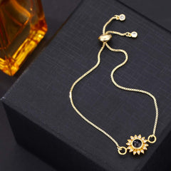 Foto Projektion Armband mit Bild im Stein - Sonne Blume amazgifts