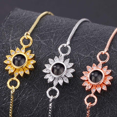 Foto Projektion Armband mit Bild im Stein - Sonne Blume amazgifts