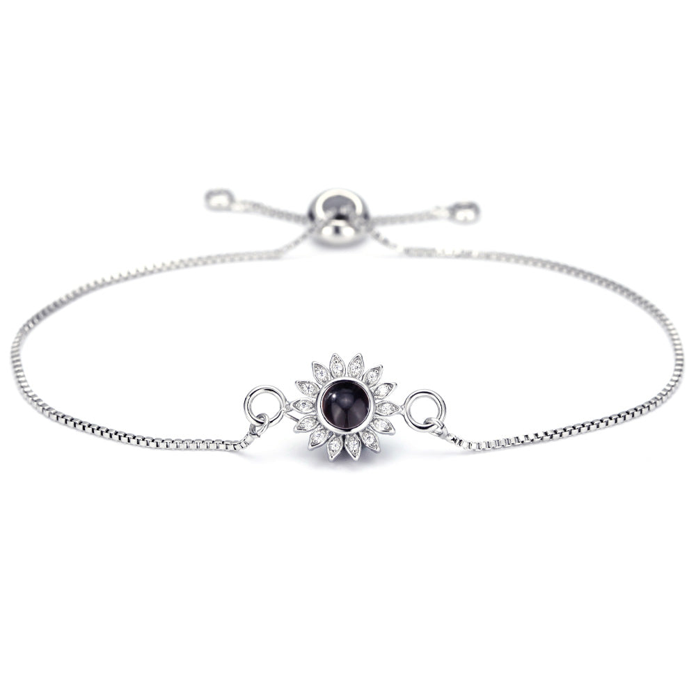 Foto Projektion Armband mit Bild im Stein - Sonne Blume amazgifts