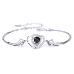 Foto Projektion Armband mit Bild im Stein - Verbundene Herzen amazgifts