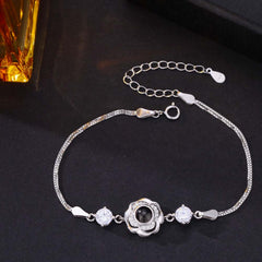 Foto Projektion Armband mit Bild im Stein - Zirkon Rose amazgifts