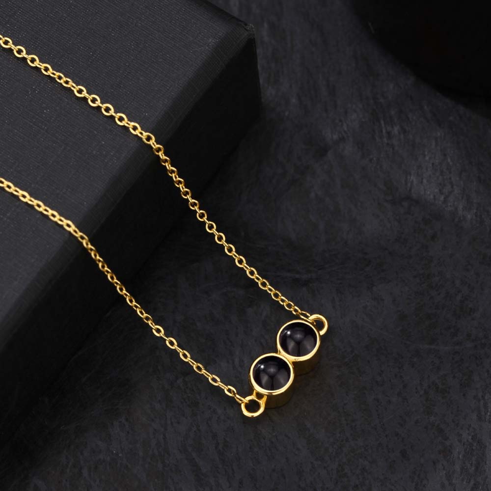 Foto Projektion Halskette mit Bild im Doppel Stein amazgifts