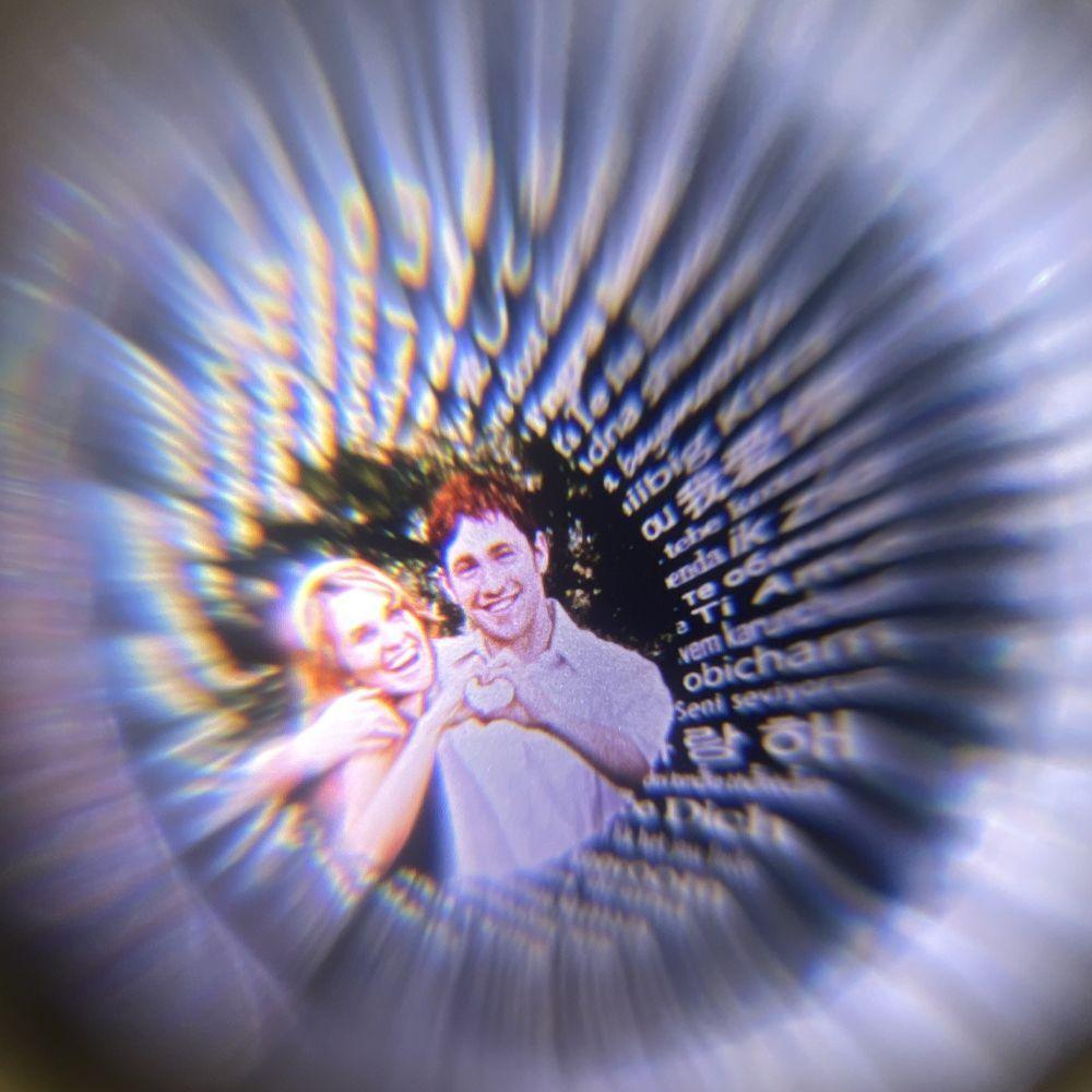 Foto Projektion Halskette mit Bild im Stein - Katzen im Mond amazgifts