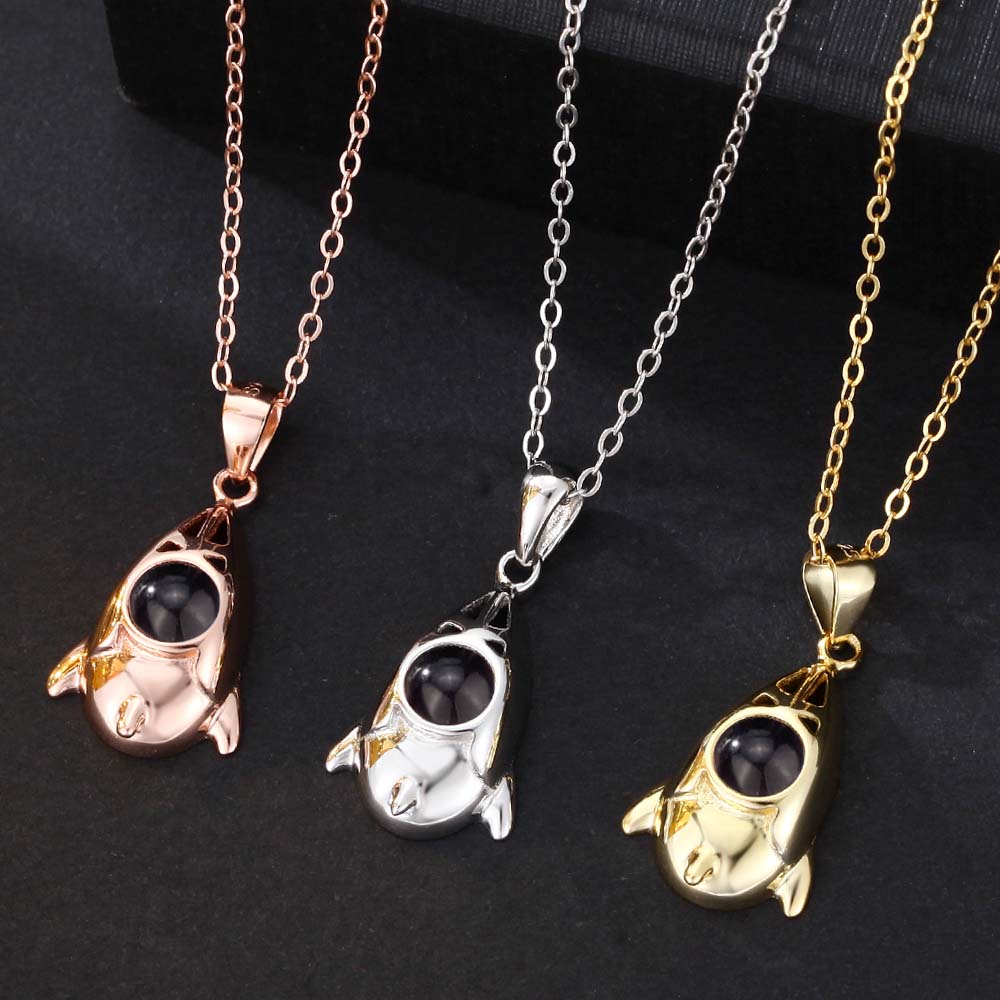 Foto Projektion Halskette mit Bild im Stein - Rakete amazgifts