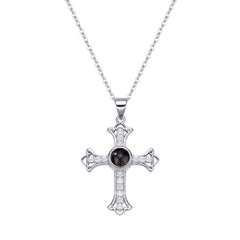 Foto Projektion Halskette mit Bild im Stein - Zirkon Pisaner Kreuz amazgifts