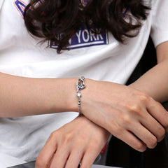 Personalisierte Geneigtem Herz Armband mit Foto Projektion