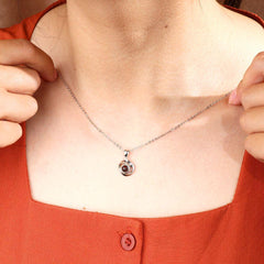 Personalisierte Kette mit Foto Drin - Rose Anhänger mit Foto Projektion