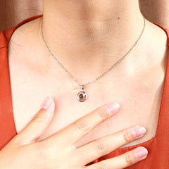 Personalisierte Kette mit Foto Drin - Rose Anhänger mit Foto Projektion