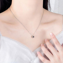 925 Silber Kette mit Bild drin - Personalisierte Projektion Rund