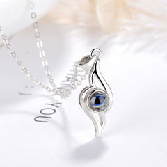 Personalisierte Foto Projektion Kette - Hohler Engelsflügel