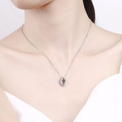 Personalisierte Projektionskette mit Foto – Vertikaler Anhänger „Auge des Teufels“ mit Bild, einzigartiges Geschenk für sie