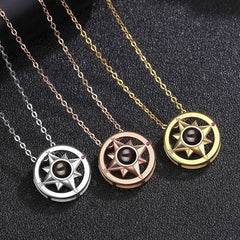 Schmuck mit Foto Personalisierte Geschenke - Kompass Anhänger nger mit Foto Projektion