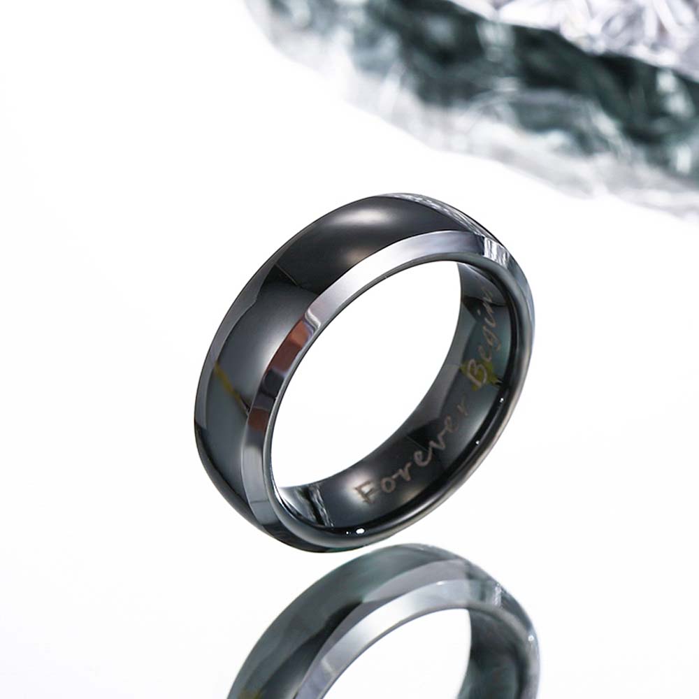 【Paar】Schlichter Wolfram Ring - Denker amazgifts