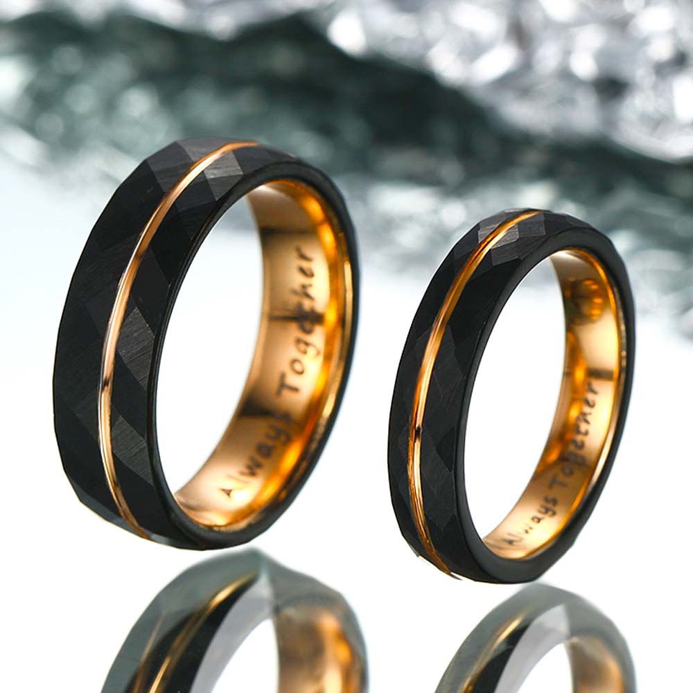 【Paar/Single】Gehämmerter Wolframstahlring - Legende,Trauringe, Herren-/Damenringe amazgifts