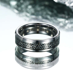 【Paar/Single】Keltischer Knoten Link Wolframstahlring,Trauringe, Herren-/Damenringe amazgifts