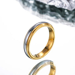 【Paar/Single】Schlichter Vergoldeter Wolfram Ehering - Versprechen,Trauringe, Herren-/Damenringe amazgifts