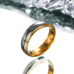 【Paar/Single】Schlichter Vergoldeter Wolfram Ehering - Versprechen,Trauringe, Herren-/Damenringe amazgifts