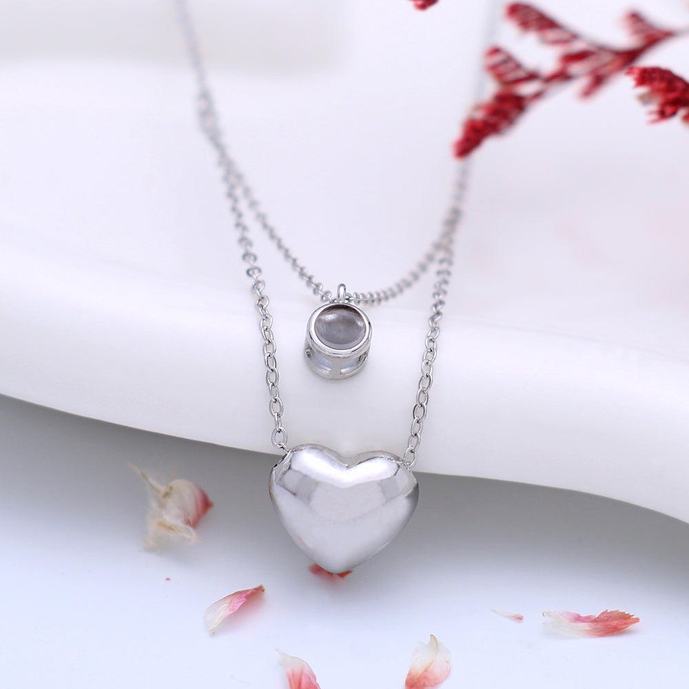 Personalisierte Kette mit Bild - Halskette mit Herzanhänger als Geschenk für Damen