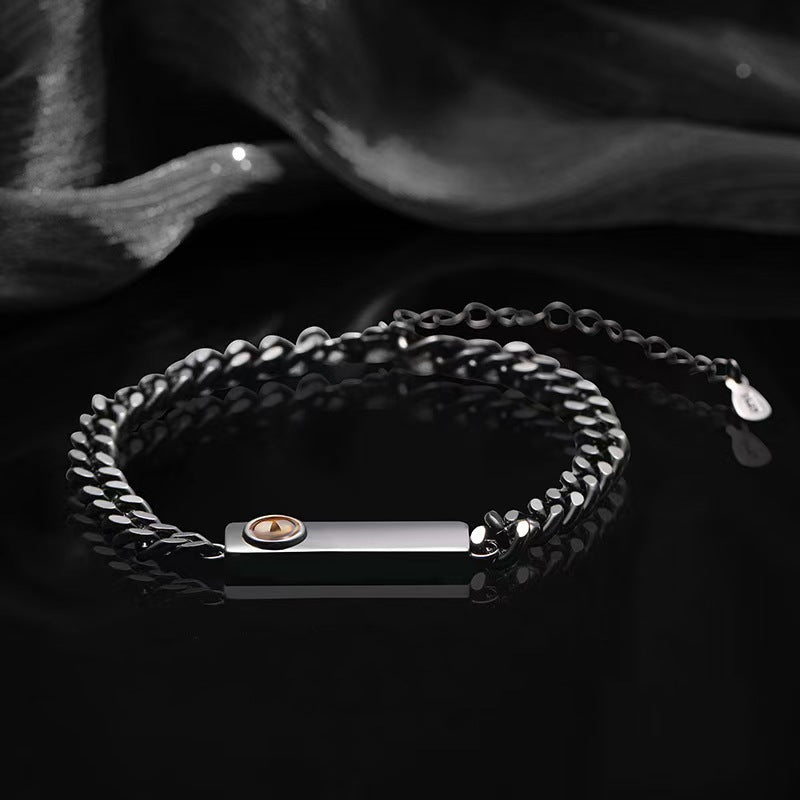 Personalisierte Fotoprojektions Armband mit Bild drin – Bar Gravurplatte,Erinnerungsgeschenke für Männer