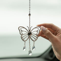 Personalisierter Schmetterling Kristall Anhänger mit Foto Projektion – Schmuck & Autoanhänger, Erinnerungsgeschenk für Sie
