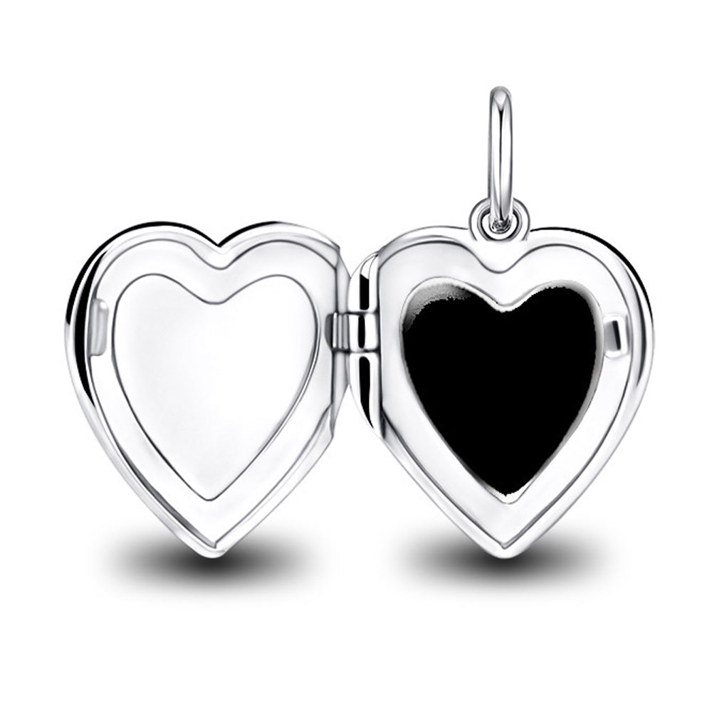 Personalisierte 925 Silber  Foto Medaillon Herz Kette – Mit Foto & Text, Klassischer Erinnerungsschmuck Geschenk für Sie