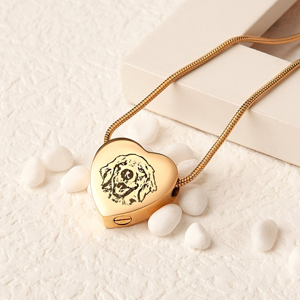 Personalisierte Asche Parfüm Kette Mit Bild - Schlichter Herz Anhänger Erinnerungsstück Geschenk