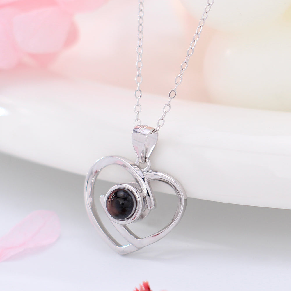 Kette mit Bild – 925 Silber Verflochtene Herzen für Geschenke