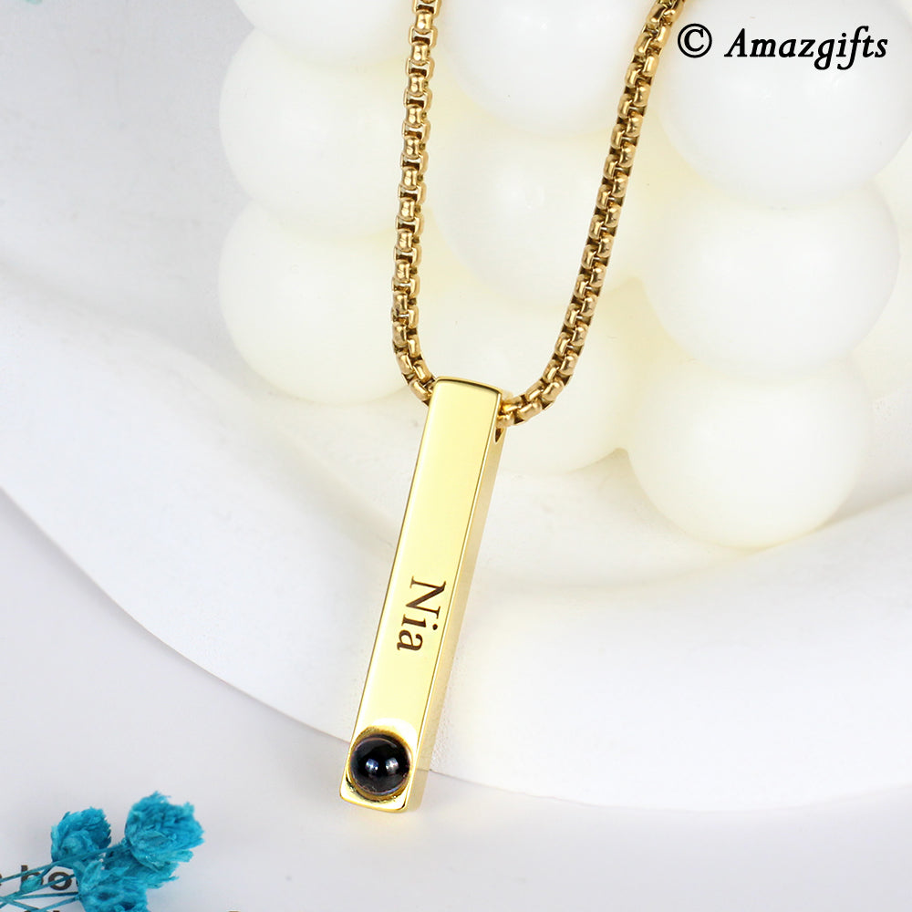 Halskette mit Bild - Personalisierte Bar Kette, Geschenke für ihn