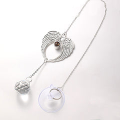 Personalisierter Engelsflügel Kristallanhänger mit Foto im Stein – Projektionsanhänger & Erinnerungsgeschenk für Feiertage und Jubiläen