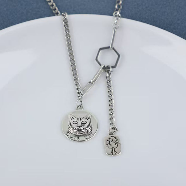 Personalisierte Y-Kette mit Fotogravur, Namen & Jungen/Mädchen Symbol – Haustierschmuck, Erinnerungs­geschenk für Tierliebhaber