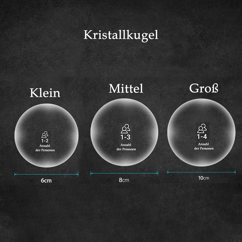 Kristall 3D Foto Glasball - Personalisierter 2D/3D Kristall mit Laser Gravur, 3D Glasfoto mit Leuchtsockel, 3D Kristall Erinnerung